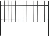 Ogrodzenia - Panel ogrodzeniowy z grotami, stal, 1,7 x 0,8 m, czarny - miniaturka - grafika 1