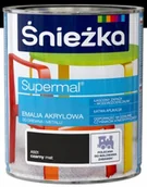 Farby zewnętrzne - Śnieżka Supermal Emalia Akrylowa 0,8L Czarny Mat - miniaturka - grafika 1