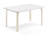 Stoły i stoliki do biura - AJ Produkty Stół ELTON, 1200x700x590 mm, biały laminat, brzoza - miniaturka - grafika 1