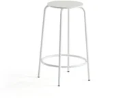 Taborety i hokery - AJ Produkty Stołek barowy TIMMY, rama biały, siedzisko biały, 630 mm - miniaturka - grafika 1