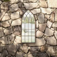 Pozostałe ozdoby ogrodowe - vidaXL Lustro ogrodowe, piaskowe, 70x30 cm, żelazne - miniaturka - grafika 1