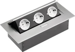 GTV Przedłużacz biurkowy 3x230V gniazda schuko aluminium AE-PB03GS-53 2605 AE-PB03GS-53 - Przedłużacze i rozgałęźniki - miniaturka - grafika 2