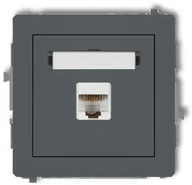 Gniazdka elektryczne - Karlik Deco grafitowy mat gniazdo komputerowe 1xRJ45 kat 5e 28DGK-1 28DGK-1 - miniaturka - grafika 1
