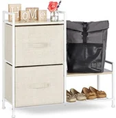 Pudełka i szkatułki - Relaxdays regał z szufladami, różne warianty, uniwersalne pudełko z szufladami, metal i drewno, beżowy 10023325_815 - miniaturka - grafika 1