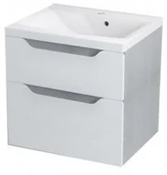 Szafki łazienkowe - Sapho WAVE szafka umywalkowa 60x65x48cm, biała/dąb srebrny WA065 - miniaturka - grafika 1