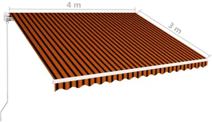 vidaXL Ręcznie zwijana markiza, 400 x 300 cm, pomarańczowo-brązowa vidaXL - Markizy - miniaturka - grafika 6