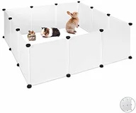 Klatki dla gryzoni - Relaxdays wybieg wolnobieżny z tworzywa sztucznego, DIY wybiegi wolnostojące, rozszerzalne wybiegi dla małych zwierząt, wylot zająca, różne Rozmiary: biały - miniaturka - grafika 1