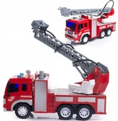 Samochody i pojazdy dla dzieci - Straż Wóz Samochód Strażacki Z Pompą I Drabiną - miniaturka - grafika 1