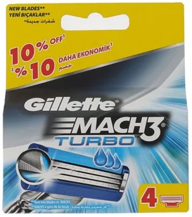 Gillette Mach3 Turbo 4szt M Wkład do maszynki do golenia - Pozostałe kosmetyki - miniaturka - grafika 4