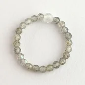 Wróżbiarstwo i radiestezja - Fraida.pl Pierścionek elastyczny -  Labradoryt z kryształem górskim PE-017 - miniaturka - grafika 1