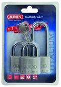 Akcesoria do elektronarzędzi - Abus ABUS 64TI/40HB63 Titalium Padlock 40 MM X 63 MM Triple Pack ABU64TI4063T - miniaturka - grafika 1