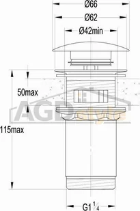 Omnires Korek klik-klak A706 ORB MOSIĄDZ ANTYCZNY A706-ORB - Korki do umywalek - miniaturka - grafika 2