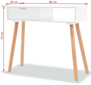 vidaXL Stolik typu konsola, drewno sosnowe, 80x30x72 cm, biały - Konsole i sekretarzyki - miniaturka - grafika 6
