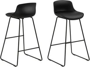 Actona Stołek barowy Tina Black PU - Taborety i hokery - miniaturka - grafika 3