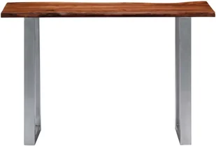vidaXL Stolik typu konsola, 115x35x76 cm, drewno akacjowe i żelazo - Konsole i sekretarzyki - miniaturka - grafika 2
