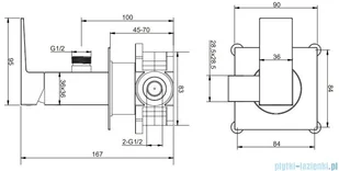 Omnires Fresh zestaw bidetowy punktowy podtynkowy 1-funkcyjny chrom SYSFRBI2CR - Baterie bidetowe - miniaturka - grafika 2