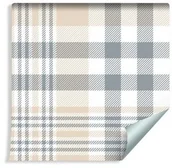 Tapety - Muralo Tapeta Krata w Kolorze Szarym Beżowym i Białym 228803146 T_F_10mx53_W_228803146_A - miniaturka - grafika 1