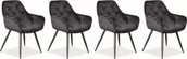 Krzesła - Signal Zestaw krzeseł CHERRY VELVET 4 szt czarne ZESTAW-CHERRYVCC-4SZT - miniaturka - grafika 1