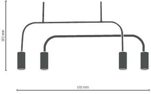 Amplex LAMPA sufitowa VAI 0287 metalowa OPRAWA okrągłe tuby loftowe na listwach hygge czarne złote 0287 - Lampy sufitowe - miniaturka - grafika 2