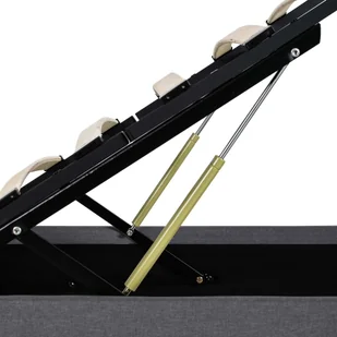 vidaXL Rama łóżka z podnośnikiem, ciemnoszara, tkanina, 90 x 200 cm - Łóżka - miniaturka - grafika 7