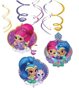 Amscan Dekoracje spiralki Shimmer & Shine 6 sztuk - Urodziny dziecka - miniaturka - grafika 3