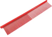 Szczotki i furminatory - Calissimo Stalowy Grzebień Do Czesania Psa Kota Groomerski Czerwony GRZ130A - miniaturka - grafika 1