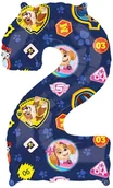 Urodziny dziecka - AMSCAN Balon foliowy cyfra 2 Psi Patrol - 43 cm x 66 cm - 1 szt. 4213601 - miniaturka - grafika 1