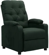 Fotele - shumee Fotel rozkładany ciemnozielony obity tkaniną - miniaturka - grafika 1