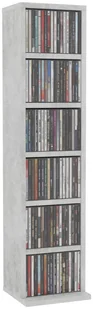 vidaXL vidaXL Szafka na CD, betonowy szary, 21x16x88 cm, płyta wiórowa - Regały - miniaturka - grafika 3