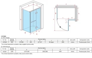 Atrium Catania 90x120 UP0309+US120 - Kabiny prysznicowe - miniaturka - grafika 8