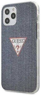 Guess Denim Triangle Dk - Etui na iPhone 12 / iPhone 12 Pro granatowy GUHCP12MPCUJULDB - Etui i futerały do telefonów - miniaturka - grafika 2