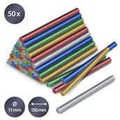 Kleje i inne preparaty budowlane - TROTEC Zestaw sztyftów topliwego kleju błyszczący, 50 sztuk ( 11 mm) - miniaturka - grafika 1