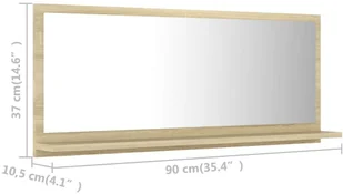 vidaXL Lumarko Lustro łazienkowe, dąb sonoma, 90x10,5x37 cm, płyta wiórowa 804583 - Lustra - miniaturka - grafika 8