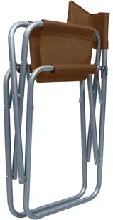 vidaXL Krzesła reżyserskie, 2 szt., stalowe, brązowe - Fotele i krzesła ogrodowe - miniaturka - grafika 6