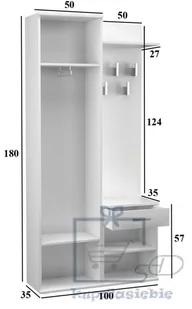 GARDEROBA DUO SZAFA LUSTRO WIESZAK DĄB ARTISAN - Meble do przedpokoju - miniaturka - grafika 3
