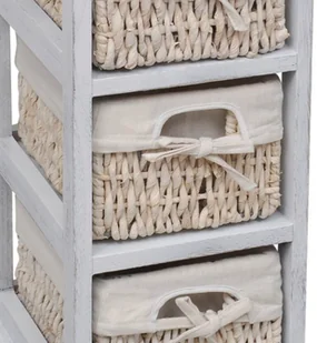 vidaXL Drewniana komoda z 3 koszykami (Biała) - Komody - miniaturka - grafika 5