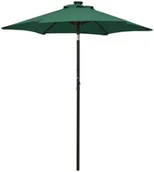 Parasole ogrodowe - vidaXL Parasol z lampkami LED, zielony, 200x211 cm, aluminium 313558 - miniaturka - grafika 1