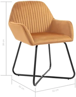 vidaXL Krzesła do jadalni, 2 szt., brązowe, aksamit - Krzesła - miniaturka - grafika 8