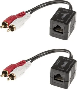 Lindy Adapter AV Stereo Audio Extender Cat.5/6 100m 70460 - Adaptery i przejściówki - miniaturka - grafika 2