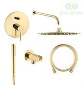 Baterie podtynkowe - Oltens Zestaw Oltens Molle bateria podtynkowa z deszczownicą 30 cm Vindel (S) i kompletem prysznicowym Sog złoty 36603800 - miniaturka - grafika 1