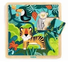 Djeco DŻUNGLA drewniane puzzle 15 el. DJ01810 DJ01810 - Zabawki kreatywne - miniaturka - grafika 2