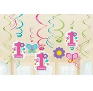 Wyposażenie pokoiku dziecięcego - AMSCAN Spirala Dziewczynka 12 elementów 670367 - miniaturka - grafika 1