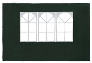 vidaXL Ścianki boczne do namiotu, 2 szt., z oknem, PE, zielone - Pawilony ogrodowe - miniaturka - grafika 3