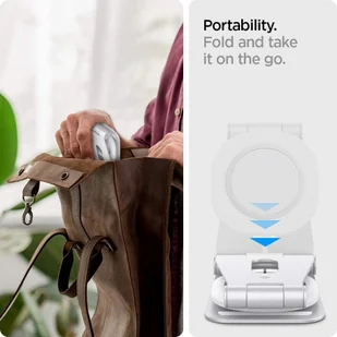 SPIGEN SPIGEN MAGFIT S Podstawka stacja dokująca do ładowarki Apple MagSafe biała 18774 - Ładowarki do telefonów - miniaturka - grafika 6