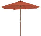 Parasole ogrodowe - vidaXL Parasol ogrodowy na drewnianym słupku, 300 cm, terakota - miniaturka - grafika 1