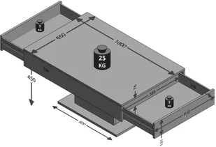 FMD Mobel FMD Stolik kawowy, kolor antyczny dąb i biały 672-003E - Ławy i stoliki kawowe - miniaturka - grafika 6