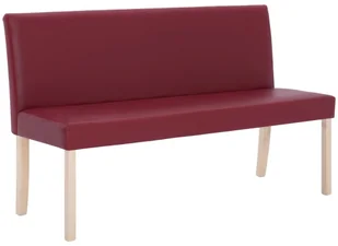 vidaXL Ławka, 139,5 cm, czerwone wino, sztuczna skóra vidaXL - Ławki do przedpokoju - miniaturka - grafika 2