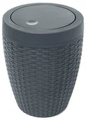 Koszyki łazienkowe - Addis , rattanowe tworzywo sztuczne, plastik, antracyt, Swing Bin - miniaturka - grafika 1