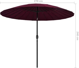 vidaXL Parasol ogrodowy na słupku aluminiowym, 270 cm, bordowy vidaXL - Parasole ogrodowe - miniaturka - grafika 13