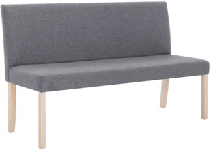 vidaXL Ławka, 139,5 cm, jasnoszara, poliester vidaXL - Ławki do przedpokoju - miniaturka - grafika 3